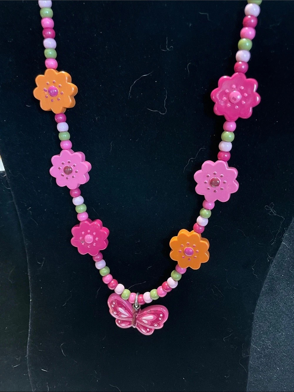 Kids Colorful Flower Butterfly Necklace.  M’s